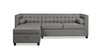 Jack 100" Tuxedo Sectional with Reversible Chaise and Storage, Dark Heathered Grey 1