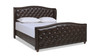 Marcella Upholstered Shelter Headboard Bed Set, King, Vintage Brown 1
