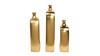 Gilt Open Ceramic Decorative Gold Vases, Set of 3, Satin Gold