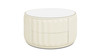 Facino 35.5" Round Storage Coffee Table, White Lacquer 1