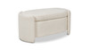 Fuji 43" Upholstered Bouclé Oval Storage Bench, Ivory White  4