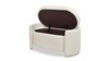Fuji 43" Upholstered Bouclé Oval Storage Bench, Ivory White 4