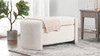 Fuji 43" Upholstered Bouclé Oval Storage Bench, Ivory White 3