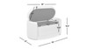 Fuji 43" Upholstered Bouclé Oval Storage Bench, Ivory White 11