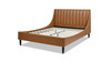 Aspen Vertical Tufted Modern Headboard Platform Bed Set, Queen, Caramel Tan Brown 6