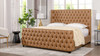 Brooklyn King Tufted Panel Bed Headboard and Footboard Set, Caramel Tan Brown 3