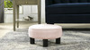 Riley 16" Round Footstool Ottoman, Light Blush Pink 2