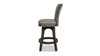 Henry 26” Armless Swivel Counter Height Bar Stool, Dark Heathered Grey Linen 4