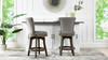 Henry 26” Armless Swivel Counter Height Bar Stool, Dark Heathered Grey Linen 7
