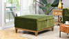 Knox 35" Square Storage Cocktail Ottoman, Olive Green 2