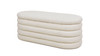 Fuji 49" Upholstered Bouclé Oval Storage Bench, Ivory White 1