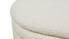 Fuji 49" Upholstered Bouclé Oval Storage Bench, Ivory White