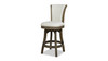 Henry 26” Armless Swivel Counter Height Bar Stool, Natural White Linen 1