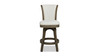 Henry 26” Armless Swivel Counter Height Bar Stool, Natural White Linen 3