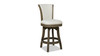 Henry 26” Armless Swivel Counter Height Bar Stool, Natural White Linen 4