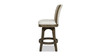 Henry 26” Armless Swivel Counter Height Bar Stool, Natural White Linen 5