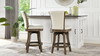 Henry 26” Armless Swivel Counter Height Bar Stool, Natural White Linen 11