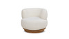 Fuji 360 Swivel Low Barrel Back Accent Chair, Ivory White 1