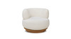 Fuji 360 Swivel Low Barrel Back Accent Chair, Ivory White 9