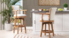 Williams 31” Swivel Bar Stool with Armrests, White Pepper 18