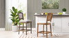 Triomphe Rattan Wicker High Back Armless Counter Bar Stool, White Pepper 3