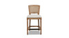 Triomphe Rattan Wicker High Back Armless Counter Bar Stool, White Pepper 4