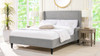 Clara Wingback Arm Upholstered Platform Bed, Queen, Silver Grey 8
