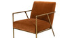 Aerin 24.5" Hammered Brass Upholstered Accent Arm Chair, Burnt Orange 4