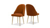 London Modern Glam Ruched Upholstered Dining Side Chair, Set of 2, Burnt Orange 13