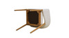 Mirah Modern Open Barrel Dining Chair, Eggshell White Linen 16