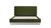 Stockholm Modern Wavy Headboard Platform Bed, King, Olive Green 6