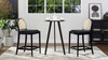 Panama 26.5" Curved Back Cane Rattan Counter Stool, Set of 2, Ebony Black Bouclé 10