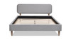 Diego Low Upholstered Platform Bed, Queen, Light Grey 7