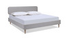 Diego Low Upholstered Platform Bed, Queen, Light Grey 1