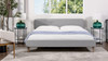 Diego Low Upholstered Platform Bed, Queen, Light Grey