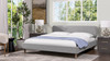 Diego Low Upholstered Platform Bed, King, Light Grey 3