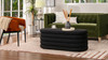 Fuji 49" Upholstered Oval Storage Bench, Ebony Black Bouclé 4