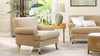 Alana 38" Lawson Accent Arm Chair Metal Casters, Fawn Brown 2