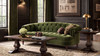 La Rosa 84" Victorian Chesterfield Tufted Sofa, Olive Green