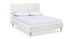 Stockholm Modern Wavy Headboard Platform Bed, Queen, Antique White 14