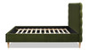 Stockholm Modern Wavy Headboard Platform Bed, Queen, Olive Green 7