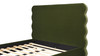 Stockholm Modern Wavy Headboard Platform Bed, Queen, Olive Green 11