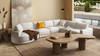 Laguna 166" Left-Arm Facing Modern Modular Feather-Cushion 4-Piece Chaise Sectional Sofa, Wheat Cream Beige 3