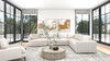 Laguna 166" Left-Arm Facing Modern Modular Feather-Cushion 4-Piece Chaise Sectional Sofa, Wheat Cream Beige 7