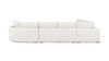 Laguna 166" Right-Arm Facing Modern Modular Feather-Cushion 4-Piece Chaise Sectional Sofa, Wheat Cream Beige 12