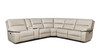 Malibu 130" Modern Power Motion 6-Piece Reclining Corner Sectional with Cup Holders, Cream Taupe Beige