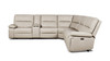 Malibu 130" Modern Power Motion 6-Piece Reclining Corner Sectional with Cup Holders, Cream Taupe Beige