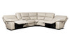 Malibu 130" Modern Power Motion 6-Piece Reclining Corner Sectional with Cup Holders, Cream Taupe Beige