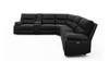 Malibu 130" Modern Power Motion 6-Piece Reclining Corner Sectional with Cup Holders, Coal Black