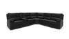 Malibu 130" Modern Power Motion 6-Piece Reclining Corner Sectional with Cup Holders, Coal Black